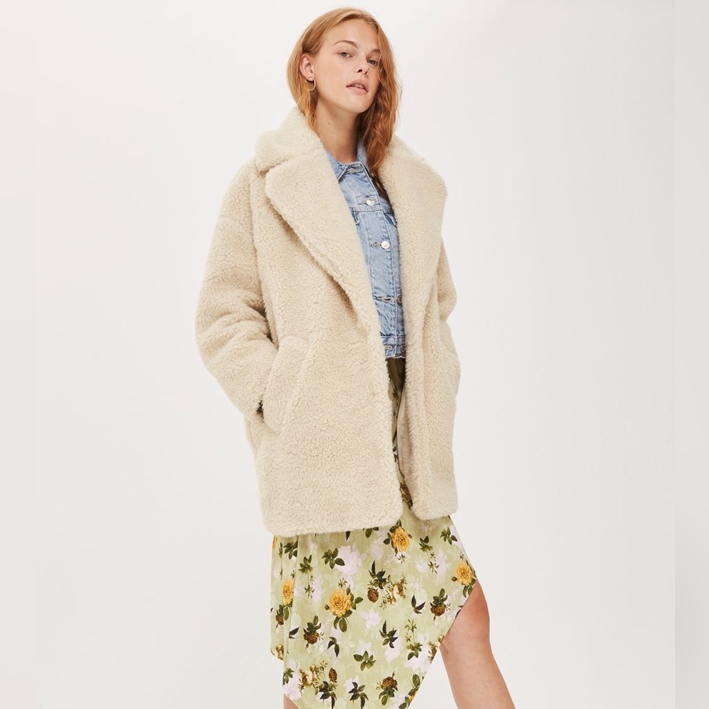 Topshop Cocoon Teddy Coat